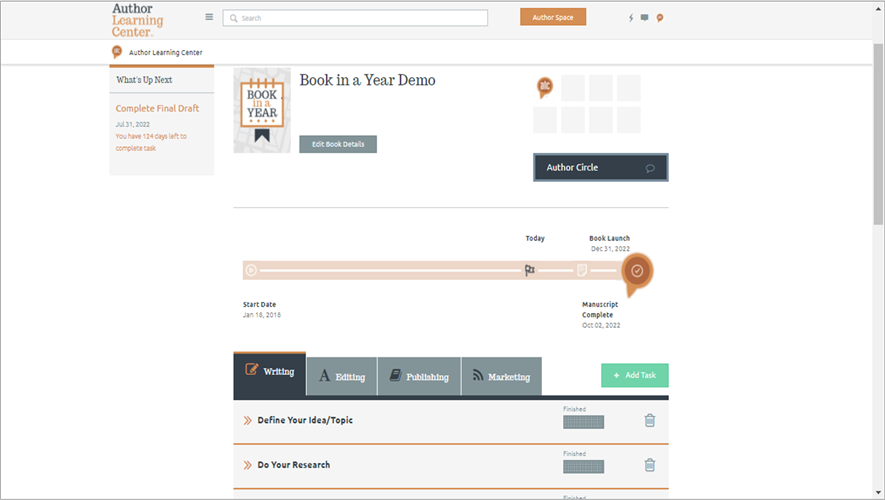 Use the Author Learning Center's Book Launch Tool to track deadlines and progress.