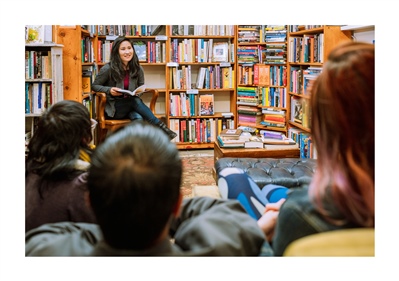 Authors can speak about many things, but doing a live reading at an event is a popular approach.