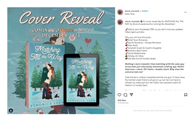 Authors can post cover reveals on social media to create excitement.