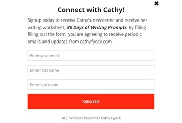 Include a pop-up box on your website that promotes your author newsletter.