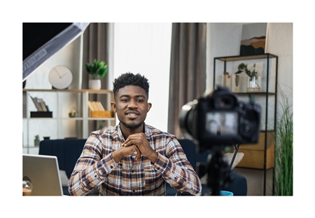 When appearing on a podcast or vlog, you may need a high-quality camera and microphone.