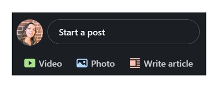 Authors can share posts, articles, and newsletters on LinkedIn.