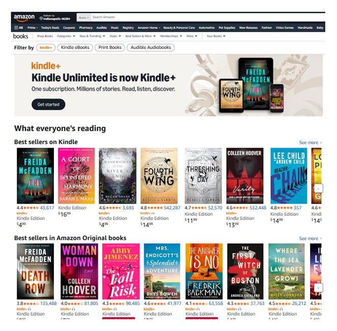 The Amazon book marketplace continues to dominate print and eBook sales.