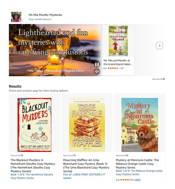 Most authors use Sponsored Product or Sponsored Brand ads on Amazon.