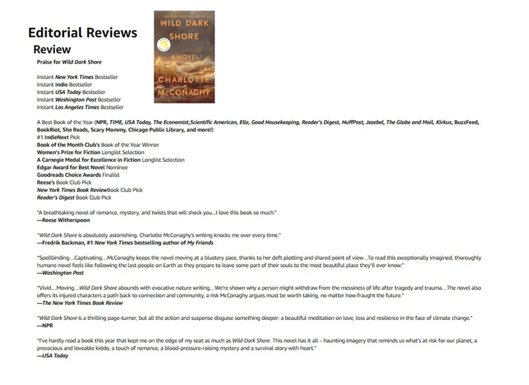 Authors can add reviews from professional outlets in the Editorial Reviews section of the book page.